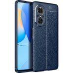 Kny Huawei Nova 9se Kılıf Deri Desenli Lux Niss Silikon - Lacivert - Nova 9 SE