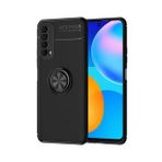 KNY Huawei P Smart 2021 Kılıf Yüzüklü Manyetik Ravel Silikon Siyah