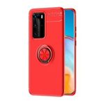 KNY Huawei P40 Kılıf Yüzüklü Manyetik Ravel Silikon Kırmızı