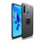 KNY Huawei P40 Lite E Kılıf Yüzüklü Manyetik Ravel Silikon Siyah