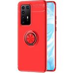 Kny Huawei P40 Pro Kılıf Yüzüklü Manyetik Ravel Silikon Kırmızı