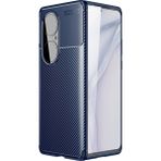 Kny Huawei P50 Pro Kilif Karbon Desenli Lux Negro Silikon Lacivert