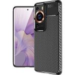 Kny Huawei P60 Pro Kilif Karbon Desenli Lux Negro Silikon Siyah