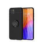 KNY Huawei Y5P Kılıf Yüzüklü Manyetik Ravel Silikon Siyah