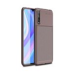 KNY Huawei Y8P Kılıf Karbon Desenli Lux Negro Silikon Kahverengi