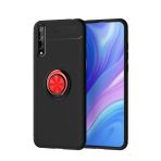 Kny Huawei Y8p Kilif Yuzuklu Manyetik Ravel Silikon Siyah - Kirmizi