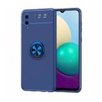 KNY Samsung Galaxy A02 Kılıf Yüzüklü Manyetik Ravel Silikon Lacivert