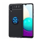 KNY Samsung Galaxy A02 Kılıf Yüzüklü Manyetik Ravel Silikon Mavi
