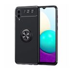 KNY Samsung Galaxy A02 Kılıf Yüzüklü Manyetik Ravel Silikon Siyah