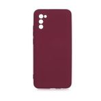 KNY Samsung Galaxy A02S Kılıf Kamera Korumalı İçi Süet Mara Lansman Silikon Bordo