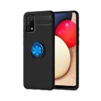 KNY Samsung Galaxy A02S Kılıf Yüzüklü Manyetik Ravel Silikon Mavi