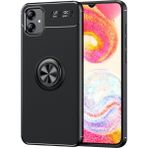 Kny Samsung Galaxy A04e Kilif Yuzuklu Manyetik Ravel Silikon Siyah