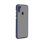 KNY Samsung Galaxy A11 Kılıf Renkli Kenarlı Kamera Korumalı Buzlu Hux Kapak Lacivert