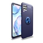 KNY Samsung Galaxy A12 Kılıf Yüzüklü Manyetik Ravel Silikon Lacivert