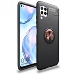 Kny Samsung Galaxy A12 Kilif Yuzuklu Manyetik Ravel Silikon Rose Gold