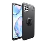 KNY Samsung Galaxy A12 Kılıf Yüzüklü Manyetik Ravel Silikon Siyah