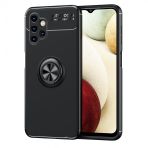 KNY Samsung Galaxy A13 4G Kılıf Yüzüklü Manyetik Ravel Silikon Siyah