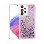 KNY Samsung Galaxy A13 Kılıf Sulu Simli Parlak Yüzüklü Milce Kapak Pembe