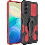 Kny Samsung Galaxy A14 Kilif Ultra Korumali Manyetik Kemere Takmali Standli Klik Kapak Kirmizi