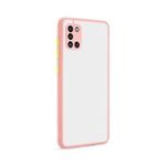 KNY Samsung Galaxy A31 Kılıf Renkli Kenarlı Kamera Korumalı Buzlu Hux Kapak Pembe