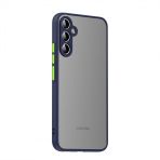 Kny Samsung Galaxy A54 Kilif Renkli Kenarli Arkasi Buzlu Kamera Korumali Hux Kapak Lacivert