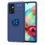 KNY Samsung Galaxy A72 Kılıf Yüzüklü Manyetik Ravel Silikon Lacivert