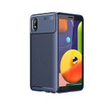 KNY Samsung Galaxy M01 Core Kılıf Karbon Desenli Lux Negro Silikon Lacivert