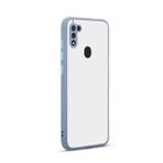 KNY Samsung Galaxy M11 Kılıf Renkli Kenarlı Kamera Korumalı Buzlu Hux Kapak Mavi