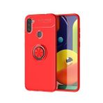 KNY Samsung Galaxy M11 Kılıf Yüzüklü Manyetik Ravel Silikon Kırmızı