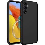 Kny Samsung Galaxy M14 Kilif Ici Suet Kamera Korumali Lansman Silikon Siyah