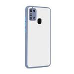 KNY Samsung Galaxy M31 Kılıf Silikon Kenarlı Kamera Korumalı Buzlu Hux Kapak Mavi