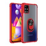 Kny Samsung Galaxy M31S Kılıf Renkli Silikon Kenarlı Yüzüklü Manyetik Mola Kapak Kırmızı