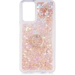 Kny Samsung Galaxy M52 Kilif Sulu Simli Yuzuklu Milce Kapak Gold