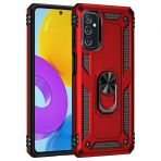 Kny Samsung Galaxy M52 Kılıf Ultra Korumalı Yüzüklü Manyetik Standlı Vega Kapak - Kırmızı
