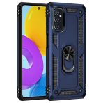 Kny Samsung Galaxy M52 Kılıf Ultra Korumalı Yüzüklü Manyetik Standlı Vega Kapak - Lacivert
