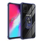 KNY Samsung Galaxy S20 Ultra Kılıf Silikon Kenarlı Renkli Yüzüklü Mola Kapak Lacivert