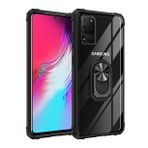 KNY Samsung Galaxy S20 Ultra Kılıf Silikon Kenarlı Renkli Yüzüklü Mola Kapak Siyah