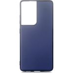 Kny Samsung Galaxy S21 Ultra Kılıf Ultra Ince Mat Silikon - Lacivert