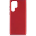 KNY Samsung Galaxy S22 Ultra Kılıf Ultra İnce Mat Silikon Kırmızı