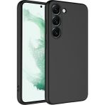 Kny Samsung Galaxy S23 Plus Kilif Ici Suet Renkli Mara Lansman Silikon Siyah