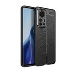 KNY Xiaomi 12 Pro Kılıf Deri Desenli Lux Niss Silikon Siyah