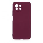 KNY Xiaomi Mi 11 Lite Kılıf Kamera Korumalı İçi Süet Mara Lansman Silikon Bordo