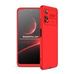 KNY Xiaomi Poco M4 Pro 4G Kılıf 3 Parça 360 Ays Kapak Kırmızı
