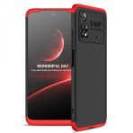 Kny Xiaomi Poco M4 Pro 4G Kilif 3 Parca 360 Ays Kapak Siyah - Kirmizi