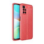 Kny Xiaomi Redmi 10 Kılıf Deri Desenli Lux Niss Silikon Kırmızı