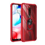 KNY Xiaomi Redmi 8A Kılıf Silikon Kenarlı Renkli Mayetik Yüzüklü Mola Kapak Kırmızı