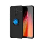 KNY Xiaomi Redmi 9 Kılıf Yüzüklü Manyetik Ravel Silikon Mavi