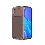 KNY Xiaomi Redmi 9A Kılıf Karbon Desenli Lux Negro Silikon Kahverengi