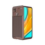 KNY Xiaomi Redmi 9C Kılıf Karbon Desenli Lux Negro Silikon Kahverengi