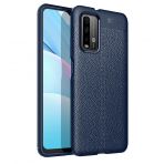 KNY Xiaomi Redmi 9T Kılıf Deri Desenli Lux Negro Silikon Lacivert